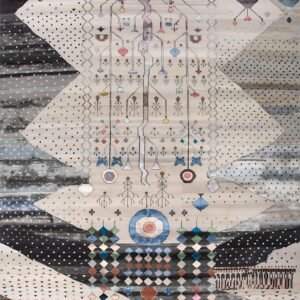 White/Ebony Hand Knotted Rug
